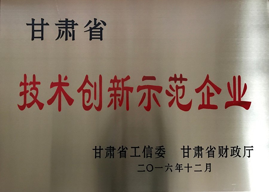甘肅省技術創(chuàng)新示范企業(yè)